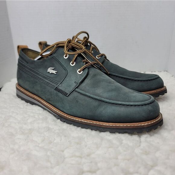 Lacoste Marceau Low 2 SRM LTH Mens Size 12 Golf Spikless Boat Gray Leather Shoe main image 9